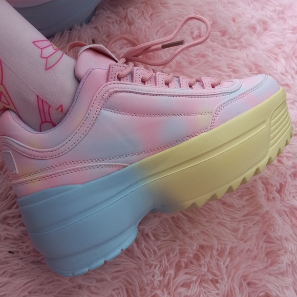 SOLD! YRU Pastel platform sneakers! Brand New in box w dust bags! Sz 7.5 - Picture 11 of 13